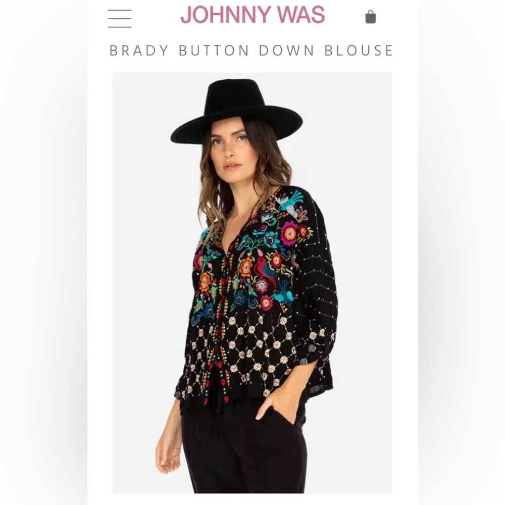 Johnny Was NWOT Brady Button Down Size S but will fit L/XL